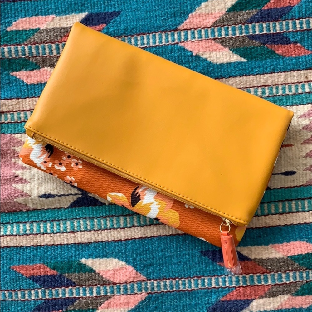 5/$25 sale,‎ Rachel Pally - mustard and floral clutch